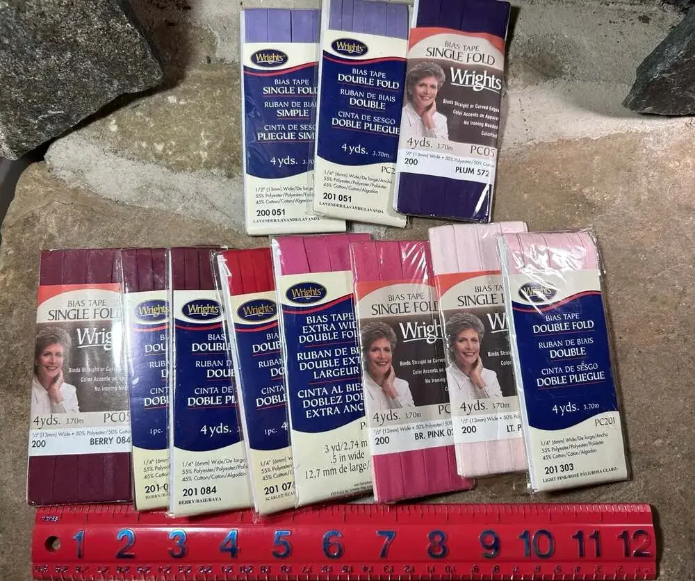 Wrights Bias Tape Berry, Pink , purple, red see photos lot of 11
